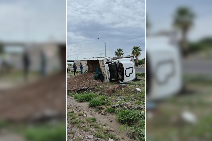 Volcadura de dompe cargado con grava en la carretera a Nogales deja un lesionado